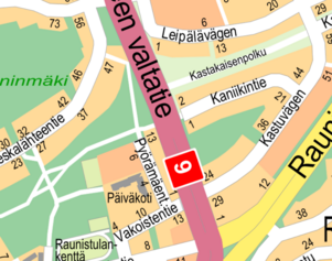 Jalankulkijoiden ylikulkusilta Tampereentien yli Vätinpuiston kohdalle