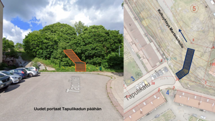 Portaat Tapulikadun päähän