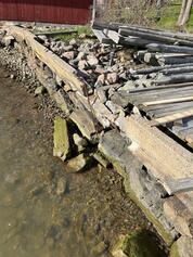 Laivasaarenpuistikon tukimuurin korjaus